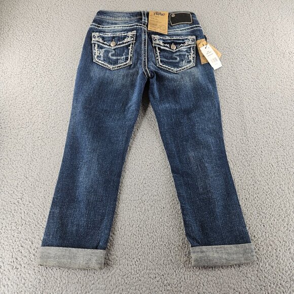 Silver Jeans Aiko Capri Womens 24 Distressed Denim Defined Curve New With Tags - Picture 13 of 16